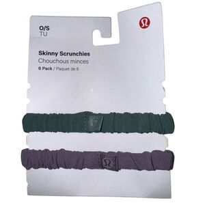 Green and Purple Lululemon Skinny Scrunchies 2 Pack  Medium Forest Purple Ash Po